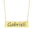 Colar Nome Personalizado Chapinha Gravação Gabrieli Banhado Ouro 18K - 999004328
