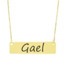 Colar Nome Personalizado Chapinha Gravação Gael Banhado Ouro 18K - 999004037