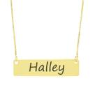 Colar Nome Personalizado Chapinha Gravação Halley Banhado Ouro 18K - 999004193