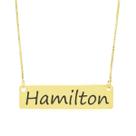 Colar Nome Personalizado Chapinha Gravação Hamilton Banhado Ouro 18K - 999004194