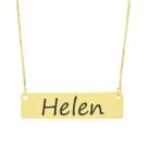 Colar Nome Personalizado Chapinha Gravação Helen Banhado Ouro 18K - 999004346