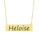 Colar Nome Personalizado Chapinha Gravação Heloise Banhado Ouro 18K - 999004350