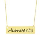 Colar Nome Personalizado Chapinha Gravação Humberto Banhado Ouro 18K - 999004045