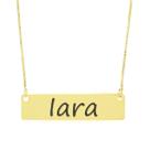 Colar Nome Personalizado Chapinha Gravação Iara Banhado Ouro 18K - 999004351