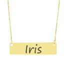 Colar Nome Personalizado Chapinha Gravação Iris Banhado Ouro 18K - 999004354
