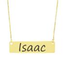 Colar Nome Personalizado Chapinha Gravação Isaac Banhado Ouro 18K - 999004048