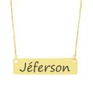 Colar Nome Personalizado Chapinha Gravação Jéferson Banhado Ouro 18K - 999004056