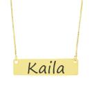 Colar Nome Personalizado Chapinha Gravação Kaila Banhado Ouro 18K - 999004384