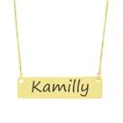 Colar Nome Personalizado Chapinha Gravação Kamilly Banhado Ouro 18K - 999004387
