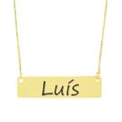 Colar Nome Personalizado Chapinha Gravação Luís Banhado Ouro 18K - 999004208
