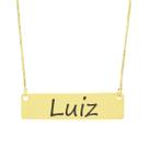 Colar Nome Personalizado Chapinha Gravação Luiz Banhado Ouro 18K - 999004209