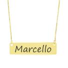 Colar Nome Personalizado Chapinha Gravação Marcello Banhado Ouro 18K - 999004081 Colar Nome Personalizado Chapinha Gravação Marcello Banhado Ouro 18K - 999004081