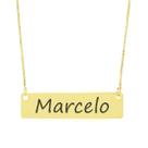 Colar Nome Personalizado Chapinha Gravação Marcelo Banhado Ouro 18K - 999004082