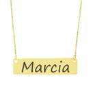 Colar Nome Personalizado Chapinha Gravação Marcia Banhado Ouro 18K - 999004422 Colar Nome Personalizado Chapinha Gravação Marcia Banhado Ouro 18K - 999004422