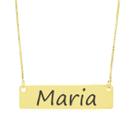 Colar Nome Personalizado Chapinha Gravação Maria Banhado Ouro 18K - 999004423