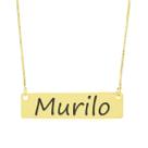 Colar Nome Personalizado Chapinha Gravação Murilo Banhado Ouro 18K - 999004093
