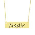 Colar Nome Personalizado Chapinha Gravação Nadir Banhado Ouro 18K - 999004436 Colar Nome Personalizado Chapinha Gravação Nadir Banhado Ouro 18K - 999004436