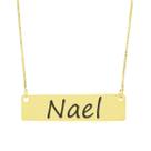 Colar Nome Personalizado Chapinha Gravação Nael Banhado Ouro 18K - 999004094
