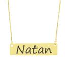 Colar Nome Personalizado Chapinha Gravação Natan Banhado Ouro 18K - 999004095