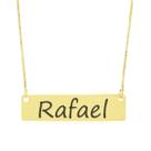 Colar Nome Personalizado Chapinha Gravação Rafael Banhado Ouro 18K - 999004109
