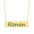 Colar Nome Personalizado Chapinha Gravação Ronan Banhado Ouro 18K - 999004118