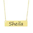 Colar Nome Personalizado Chapinha Gravação Sheila Banhado Ouro 18K - 999004463