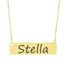 Colar Nome Personalizado Chapinha Gravação Stella Banhado Ouro 18K - 999004467