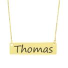 Colar Nome Personalizado Chapinha Gravação Thomas Banhado Ouro 18K - 999004126