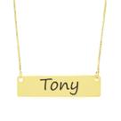 Colar Nome Personalizado Chapinha Gravação Tony Banhado Ouro 18K - 999004219