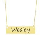 Colar Nome Personalizado Chapinha Gravação Wesley Banhado Ouro 18K - 999004135