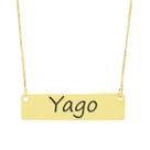 Colar Nome Personalizado Chapinha Gravação Yago Banhado Ouro 18K - 999004138