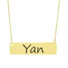 Colar Nome Personalizado Chapinha Gravação Yan Banhado Ouro 18K - 999004139
