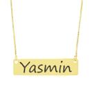 Colar Nome Personalizado Chapinha Gravação Yasmin Banhado Ouro 18K - 999004482