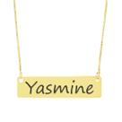 Colar Nome Personalizado Chapinha Gravação Yasmine Banhado Ouro 18K - 999004483