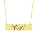 Colar Nome Personalizado Chapinha Gravação Yuri Banhado Ouro 18K - 999004142