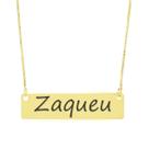 Colar Nome Personalizado Chapinha Gravação Zaqueu Banhado Ouro 18K - 999004143