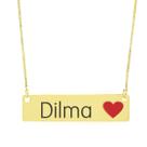 Colar Nome Personalizado Coração Resinado Dilma Banhado Ouro 18K - 999001283 Colar Nome Personalizado Coração Resinado Dilma Banhado Ouro 18K - 999001283