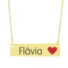 Colar Nome Personalizado Coração Resinado Flávia Banhado Ouro 18K - 999001318 Colar Nome Personalizado Coração Resinado Flávia Banhado Ouro 18K - 999001318