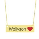 Colar Nome Personalizado Coração Resinado Wallyson Banhado Ouro 18K - 999001132 Colar Nome Personalizado Coração Resinado Wallyson Banhado Ouro 18K - 999001132