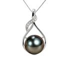 Colar NONNYL Tahitian Black Pearl 9-10 mm banhado a ouro 18K