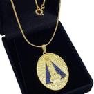 Colar Nossa Senhora Aparecida Cravejado Banho De Ouro 18k 4724 Colar Nossa Senhora Aparecida Cravejado Banho De Ouro 18k 4724