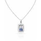 Colar Nossa Senhora Aparecida Cravejado Zirconia Feminino Banhado a Prata 925