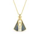 Colar Nossa Senhora Aparecida Feminina Dourada Semi Joias Banhado Ouro 18k Presente Aniversario Mae Mulher Namorada