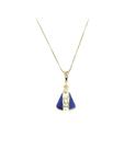 Colar Nossa Senhora Aparecida Folheado Manto Azul