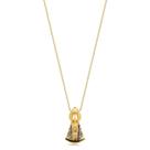 Colar Nossa Senhora Aparecida Preto Folheado A Ouro Presente
