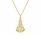 Colar Nossa Senhora Aparecida Semi Joia Banhado a Ouro 18k Presente Aniversario Mae Mulher Namorada