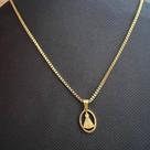 Colar Nossa Senhora Masculino Vazada Dourado Aço Inox