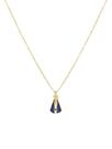 Colar nossa senhora micro zirconia azul dourado