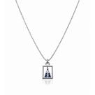 Colar Nossa Senhora Quadrado Cravejado Zirconia Feminino Banhado a Prata 925