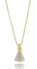 Colar Ns Aparecida Pedra Zirconia Semijoia Folheado Ouro 18k